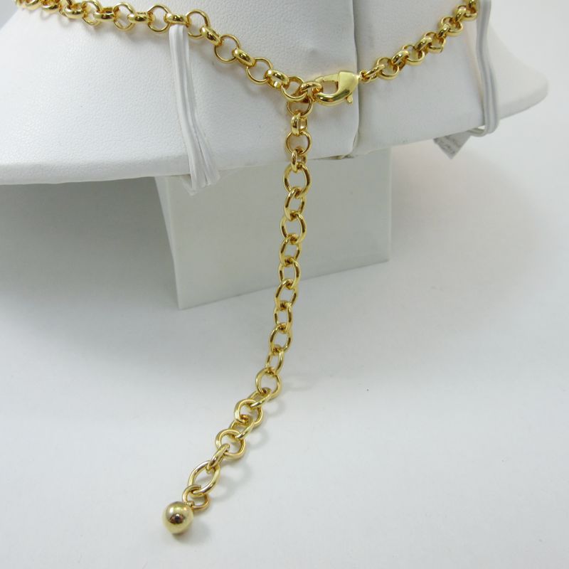 Goldtone Shiny Oval Dangles Chain Necklace